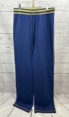 Willi Smith Vintage Made in USA Blue Yellow Striped Track Pants Size L